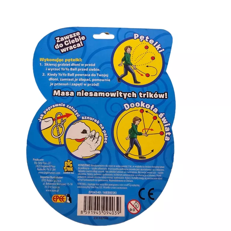 EPEE YOYO BALL JOJO ZAWSZE WRACA NIEBIESKA, CZERWONA