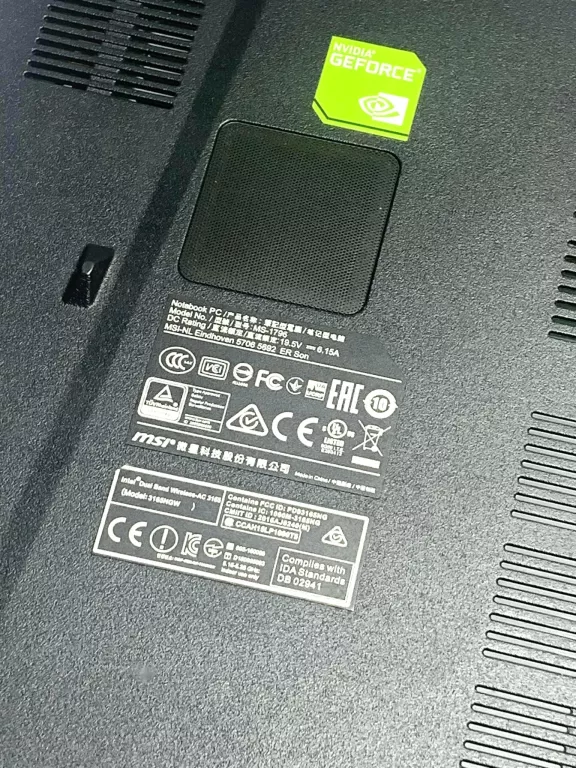 LAPTOP MSI GL72 6QC I7 6700 16GB RAM 512SSD 940MX GTX