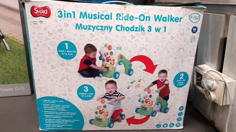 3IN1 MUSICAL RIDE-ON WALKER CHODZIK SMIKI 3W1