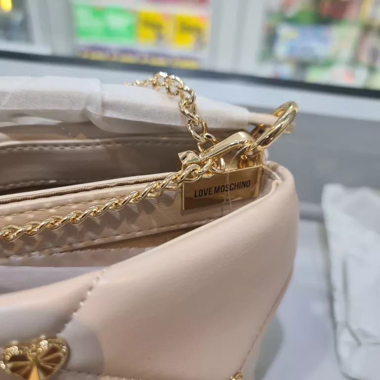 LOVE MOSCHINO MAŁA TOREBKA KREMOWA