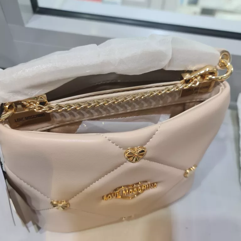 LOVE MOSCHINO MAŁA TOREBKA KREMOWA