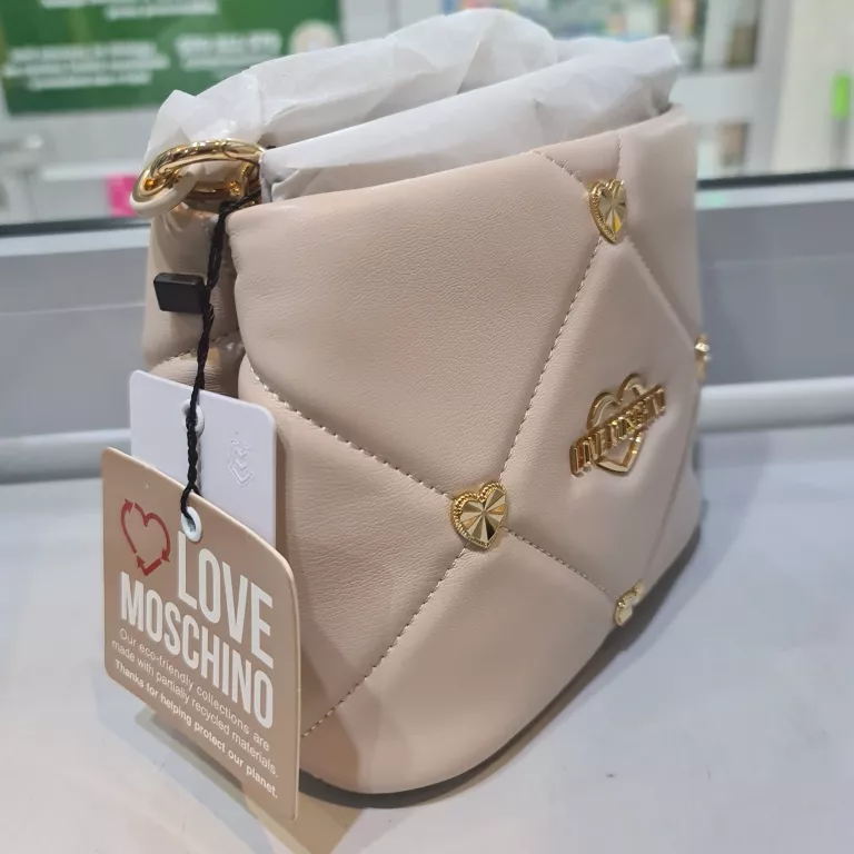 LOVE MOSCHINO MAŁA TOREBKA KREMOWA