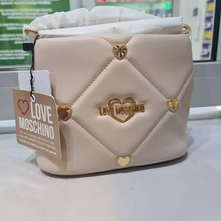 LOVE MOSCHINO MAŁA TOREBKA KREMOWA