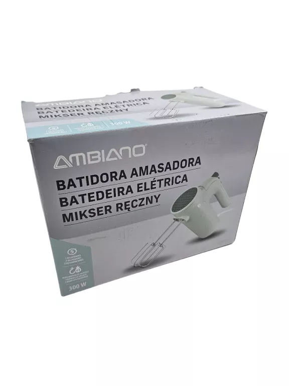 MIKSER RĘCZNY AMBIANO 300W 5 POZIOMÓW MOCY 2 KOMPLETY KOŃCÓWEK
