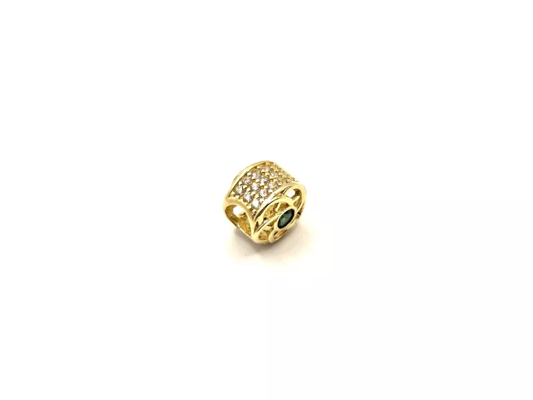 ZAWIESZKA CHARMS CYRKONIE ZIELONE OCZKO 585 1,62 G
