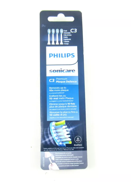 4X KOŃCÓWKI DO SZCZOTECZKI PHILIPS SONICARE C3 PREMIUM BIAŁE HX9044