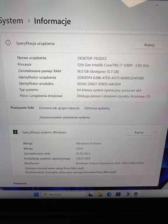 LAPTOP MSI EVO FLIP 14' I7 12TH GEN A14M