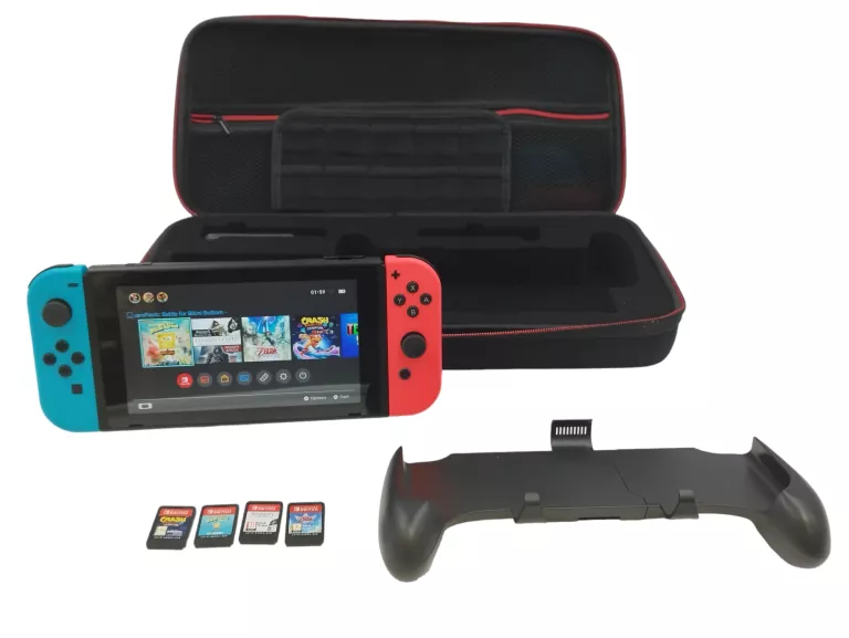KONSOLA NINTENDO SWITCH V2 + 2 JOY-CONY + 4 GRY