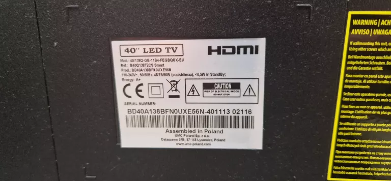 TELEWIZOR BLAUPUNKT 40/138Q *CZYTAJ OPIS*