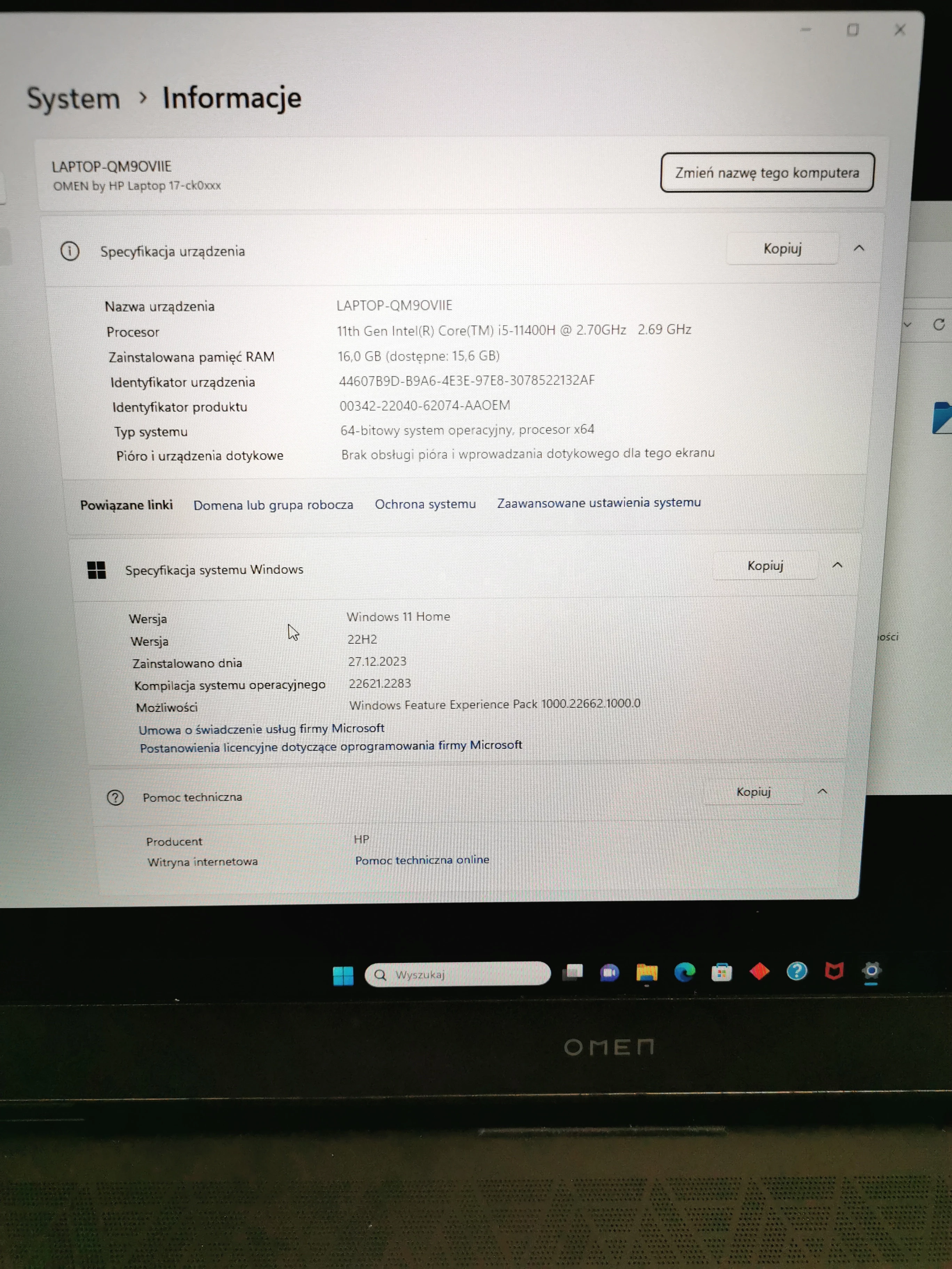 laptop-hp-omen-17-ck0720nw-seria-procesora-intel-core-i5