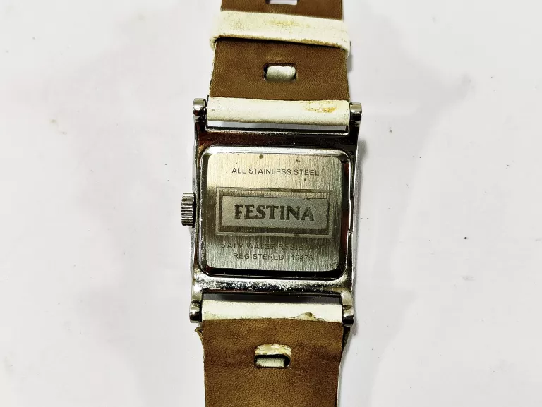 WYJĄTKOWY ZEGAREK DAMSKI FESTINA F16475 BIAŁA SKÓRZANA BRANSOLETA