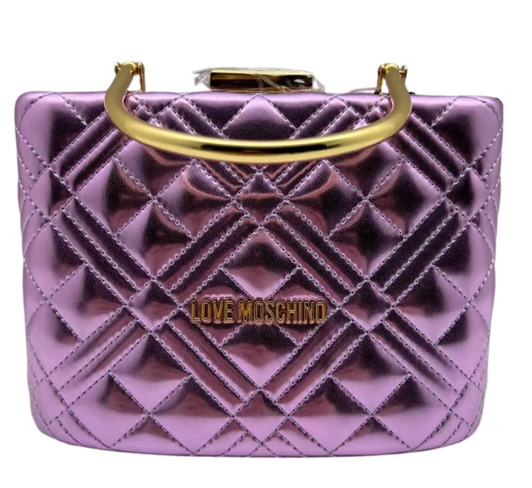TOREBKA LOVE MOSCHINO FIOLETOWA ZE ZŁOTYM NAPISEM