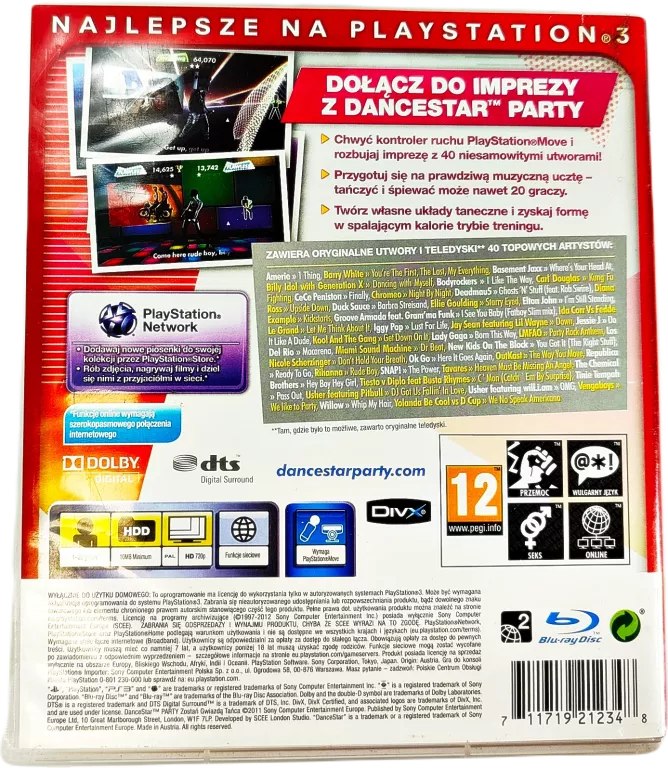 GRA NA PS3 DANCESTAR PARTY ZOSTAŃ GWIAZDĄ TAŃCA SONY PLAYSTATION 3 (PS3)