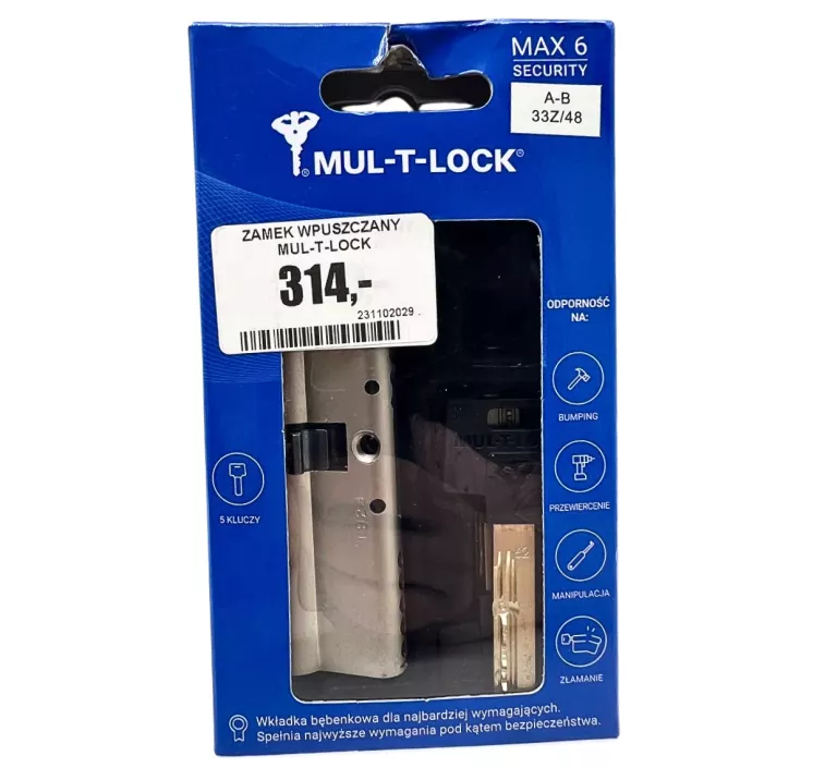 ZAMEK WPUSZCZANY MUL-T-LOCK MTLZ81-33/48 SATYNA