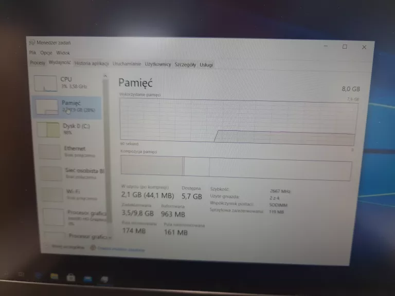 LAPTOP ASUS VIVOBOOK PRO 15 N580VD I7-7700HQ 2.8 GHZ 8 GB RAM / 256 GB