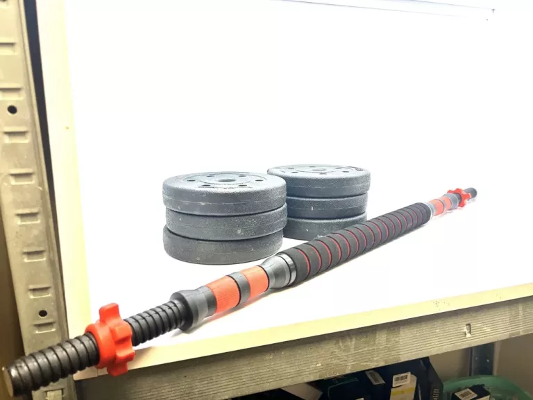 SZTANGA + OBCIĄŻENIA BITUMICZNE 10KG