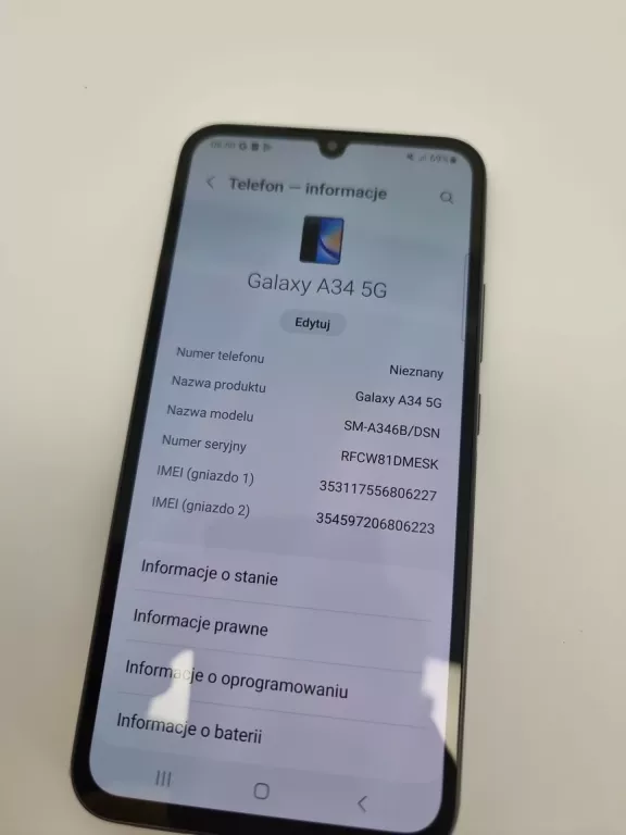 SAMSUNG GALAXY A34 5G SM-A346 6GB/128GB