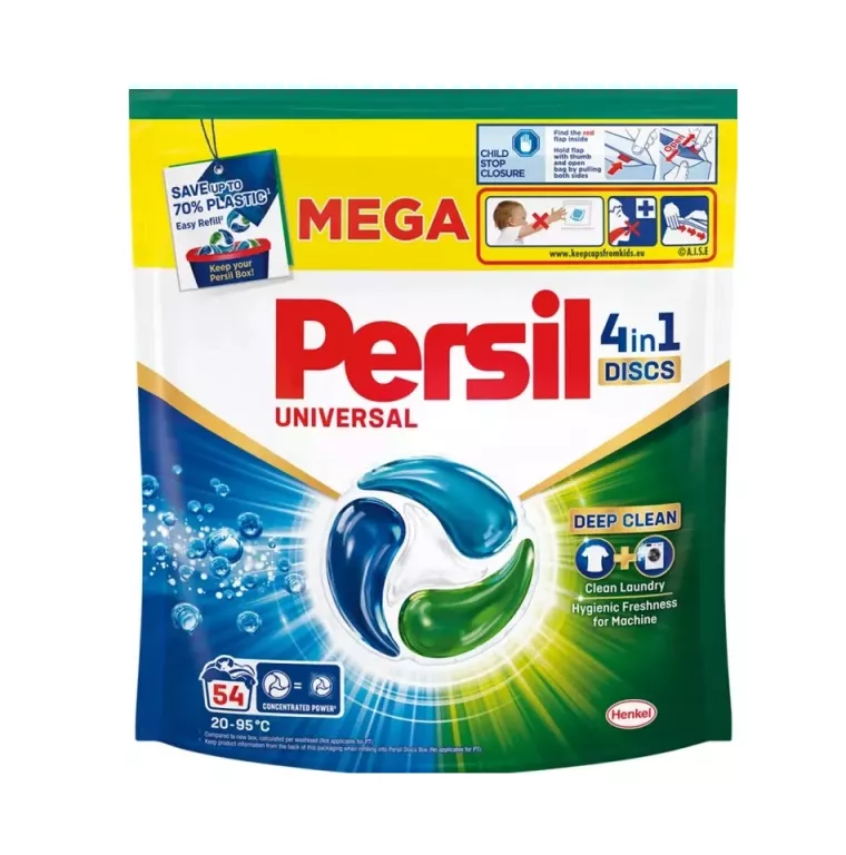 MEGA PERSIL UNIVERSAL DISC DEEP CLEAN KAPSUŁKI DO PRANIA 4 W 1 54 SZT