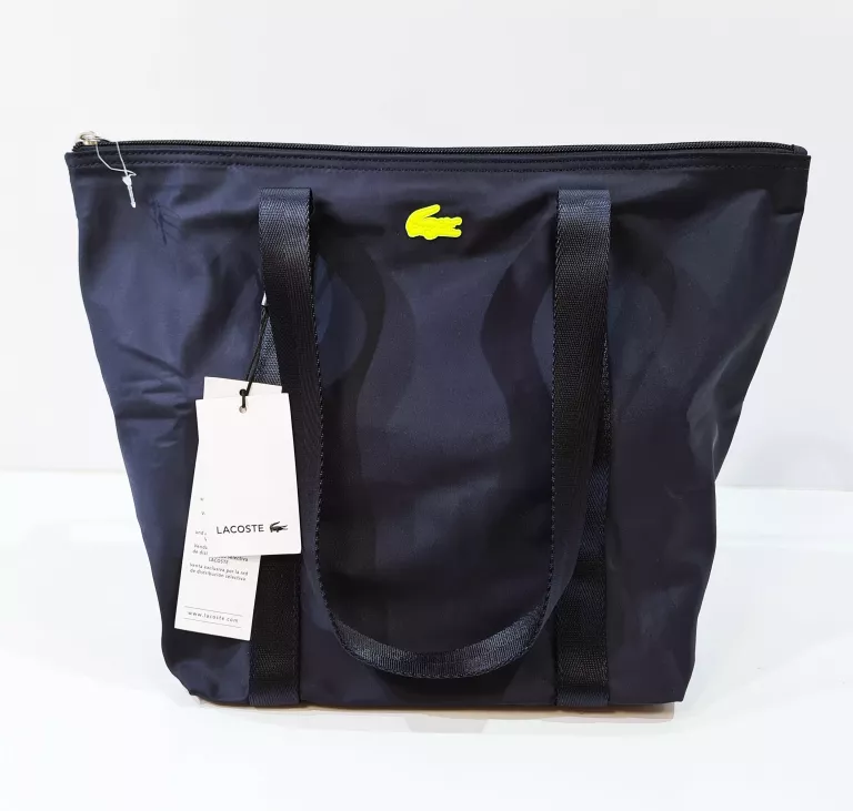 TOREBKA LACOSTE MARINE 166 JAUNE FLUO SHOPPER TORBA NA ZAKUPY NF3619YA