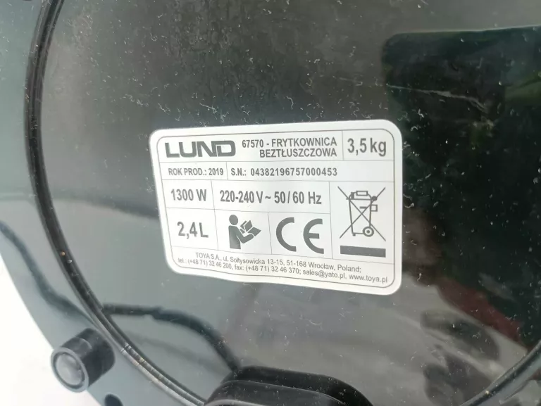 FRYTKOWNICA BEZTŁUSZCZOWA LUND 67570 1300 W 2,4 L
