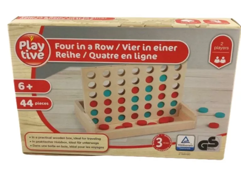 DREWNIANE CZTERY W RZĘDZIE GRA PLAYTIVE