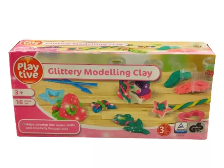 PLAYTIVE CIASTOLINA BROKATOWA, ZESTAW 16 SZT. 3+