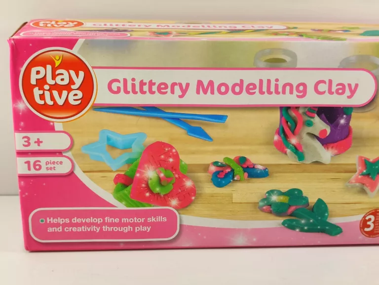 PLAYTIVE CIASTOLINA BROKATOWA, ZESTAW 16 SZT. 3+