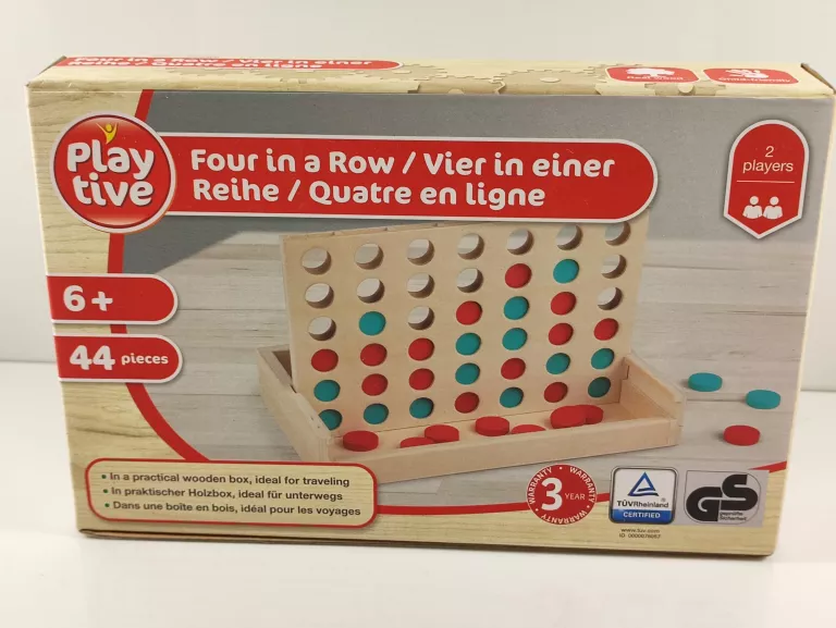 DREWNIANE CZTERY W RZĘDZIE GRA PLAYTIVE