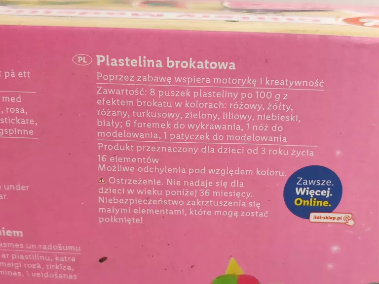 PLAYTIVE CIASTOLINA BROKATOWA, ZESTAW 16 SZT. 3+