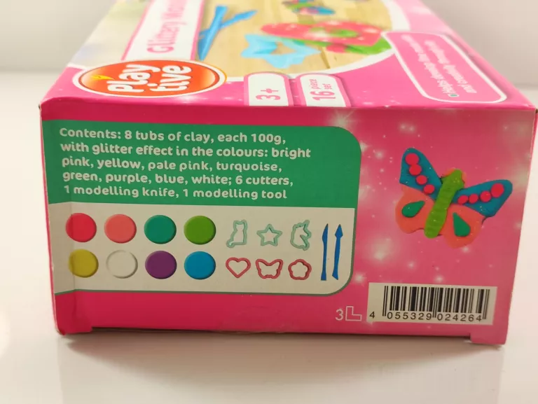 PLAYTIVE CIASTOLINA BROKATOWA, ZESTAW 16 SZT. 3+