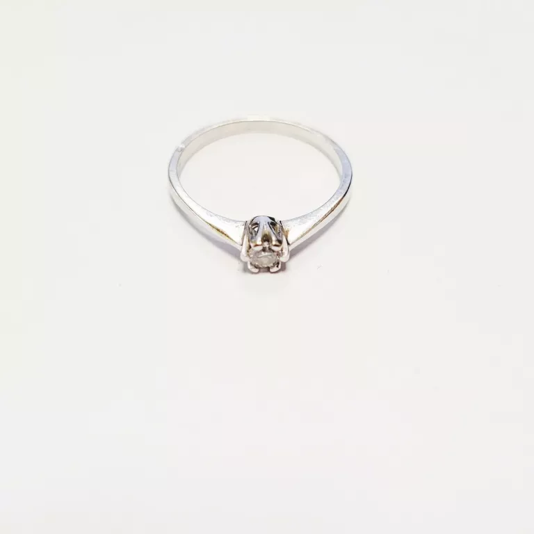PIERŚCIONEK Z BIAŁEGO ZŁOTA W.KRUK XWR PN 12B DIAMENT 0.15CT