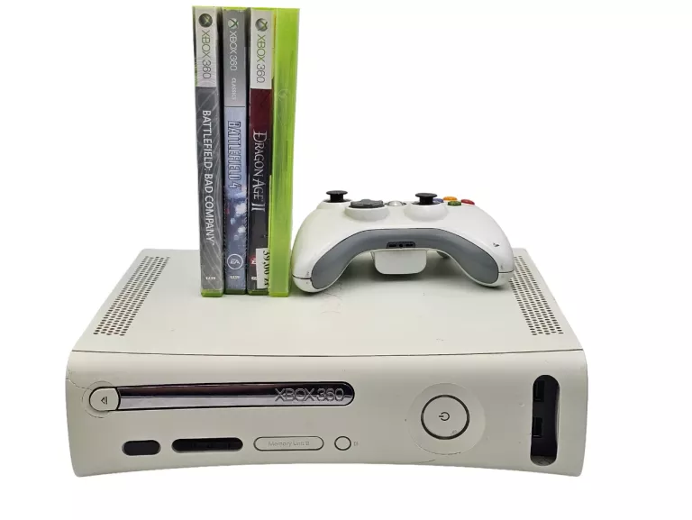 KONSOLA MICROSOFT XBOX 360 ARCADE BIAŁY 512 MB + PAD + 4 GRY!