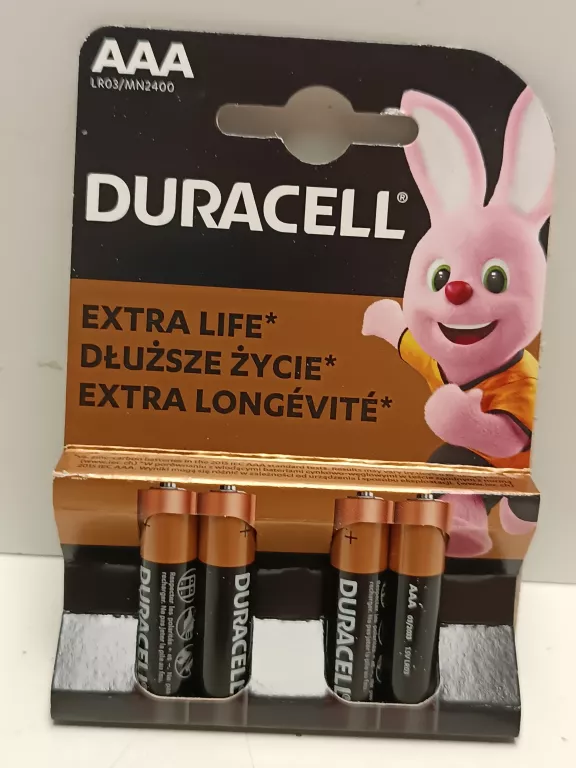 BATERIA ALKALICZNA DURACELL AAA (R3) 4 SZT.