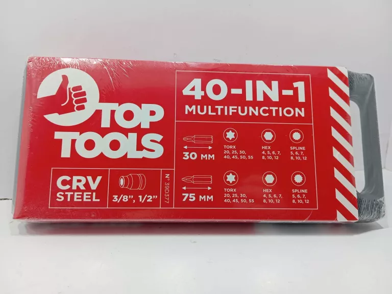 TOP TOOLS KOŃCÓWKI WKRĘTAKOWE HEX, TORX, SPLINE 40SZT. 39D377