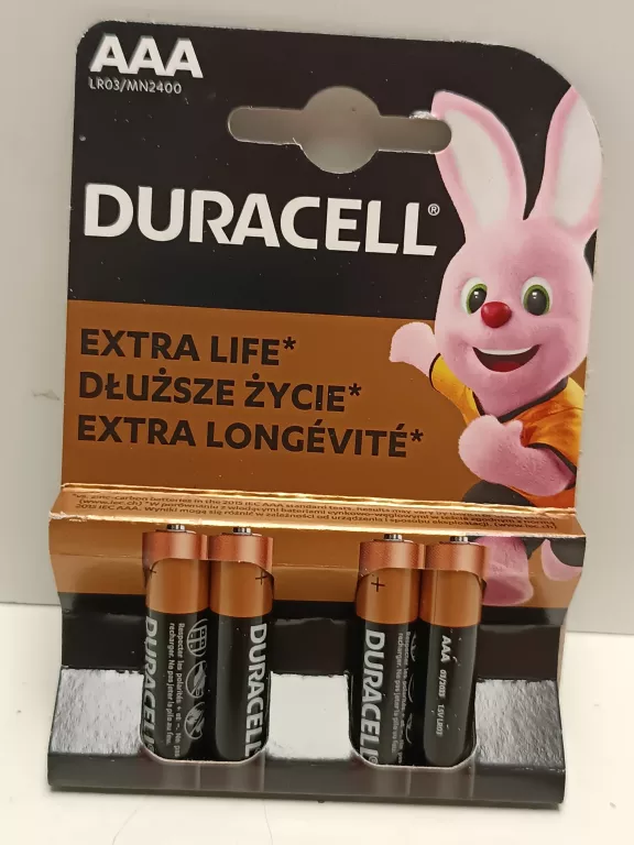 BATERIA ALKALICZNA DURACELL AAA (R3) 4 SZT.