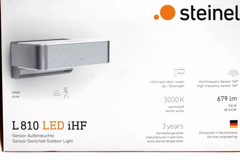 STEINEL LAMPA ZEWNĘTRZNA Z CZUJNIKIEM L 810 LED IHF, ANTRACYTOWA 400784100