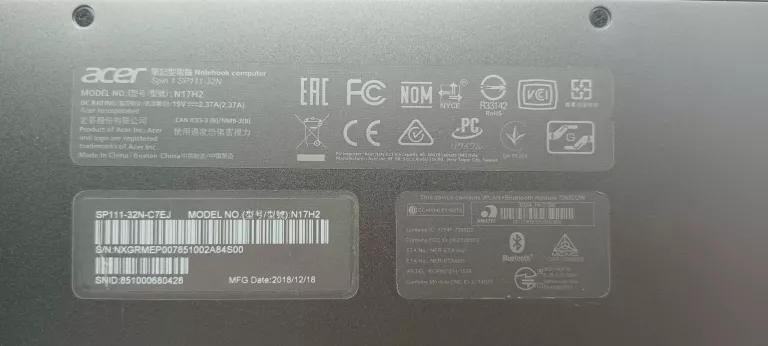 LAPTOP ACER SPIN 1 N3350/4GB/32/WIN10