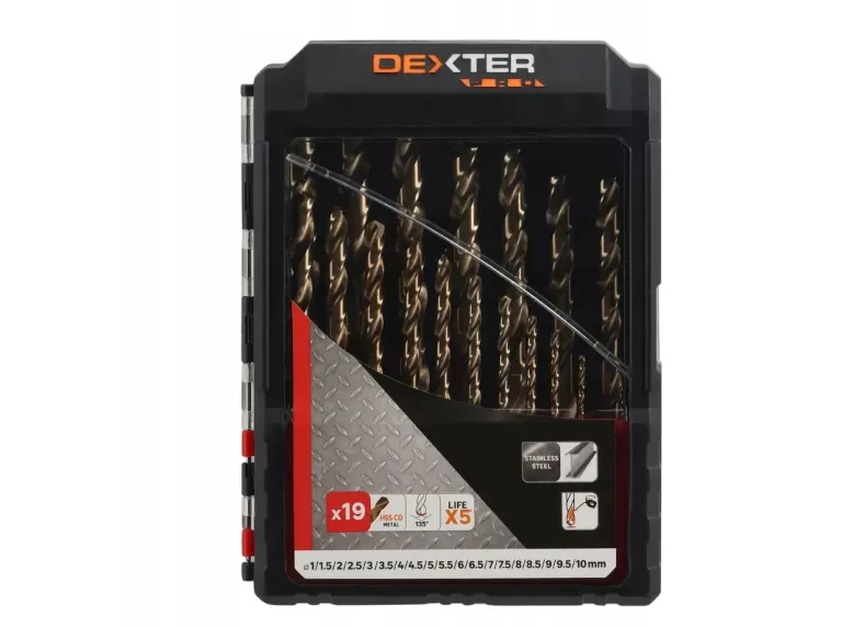 ZESTAW WIERTEŁ DO METALU DEXTER PRO 19SZT