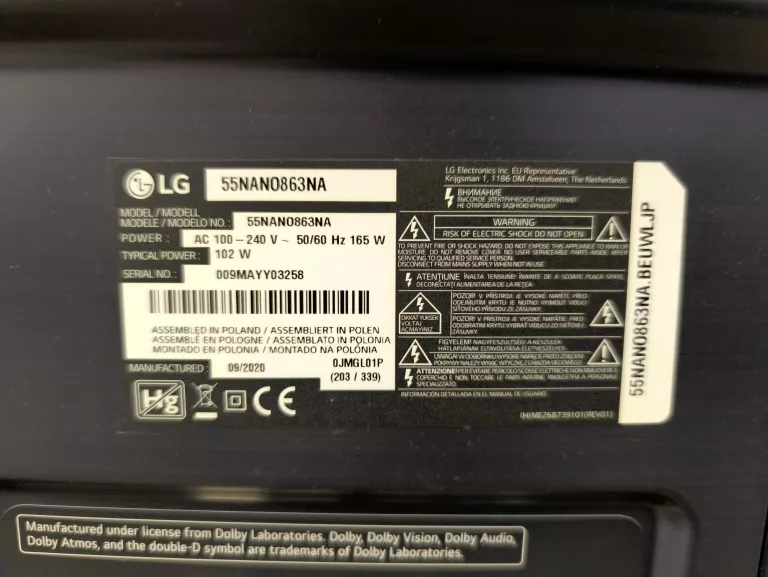 TELEWIZOR LG 55NANO863NA 55" 4K SMART TV PILOT