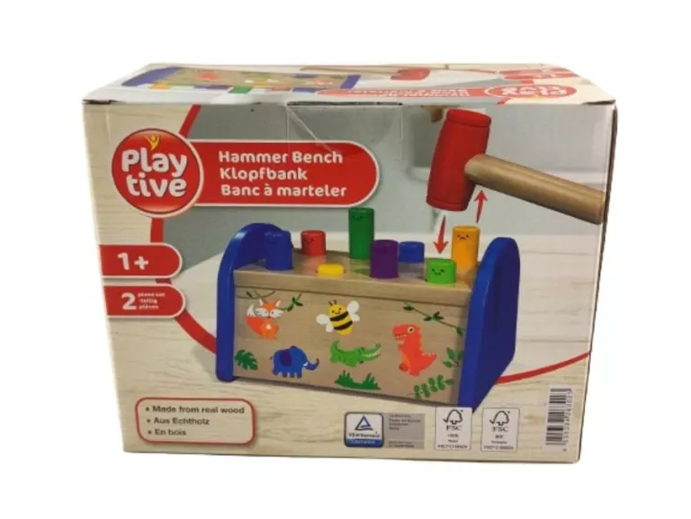 PLAYTIVE DREWNIANA ZABAWKA EDUKACYJNA MOTORYCZNA