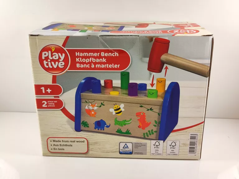 PLAYTIVE DREWNIANA ZABAWKA EDUKACYJNA MOTORYCZNA