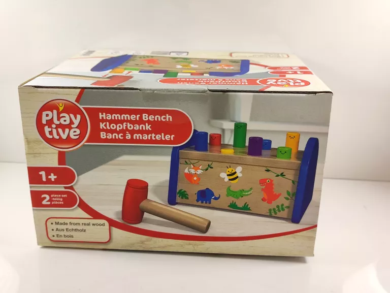 PLAYTIVE DREWNIANA ZABAWKA EDUKACYJNA MOTORYCZNA