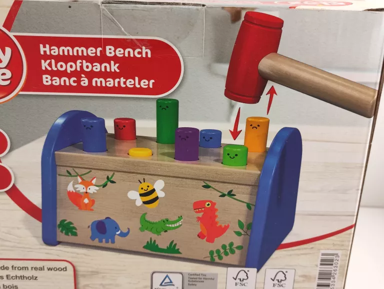 PLAYTIVE DREWNIANA ZABAWKA EDUKACYJNA MOTORYCZNA