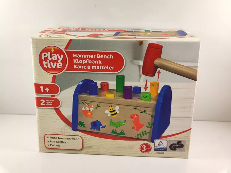 PLAYTIVE DREWNIANA ZABAWKA EDUKACYJNA MOTORYCZNA