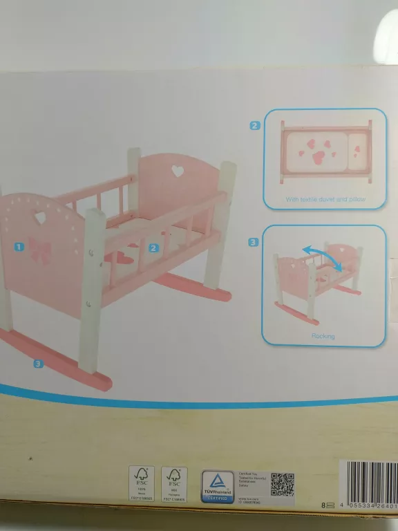 PLAYTIVE DREWNIANA KOŁYSKA DLA LALEK