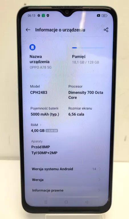 TELEFON OPPO A78 5G 4/128GB