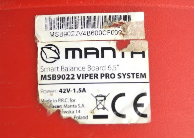 HOVERBOARD MANTA SMART BALANCE BOARD VIPER MSB9022