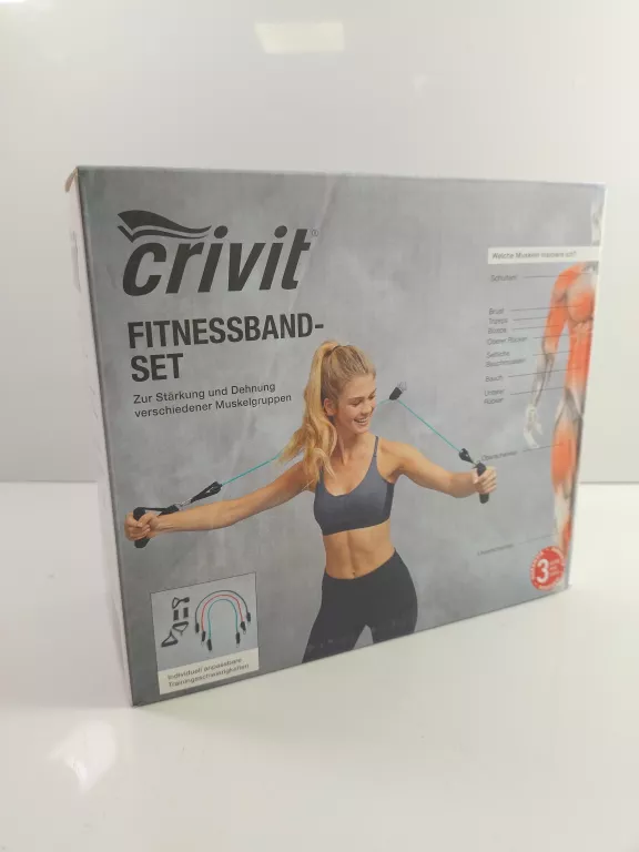 ZESTAW GUM DO FITNESU Z UCHWYTAMI - CRIVIT