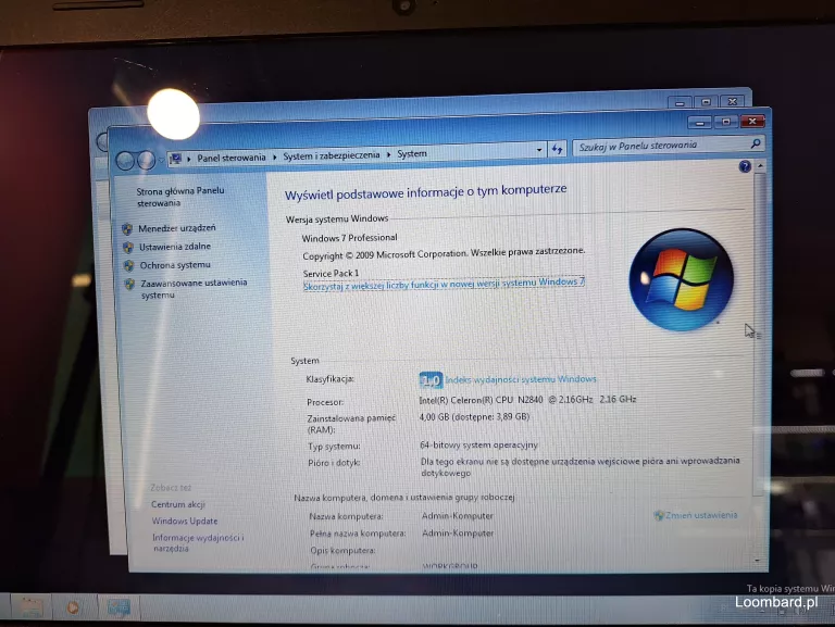 LAPTOP LENOVO IDEAPAD 100-15IBY PĘKNIĘTA MATRYCA