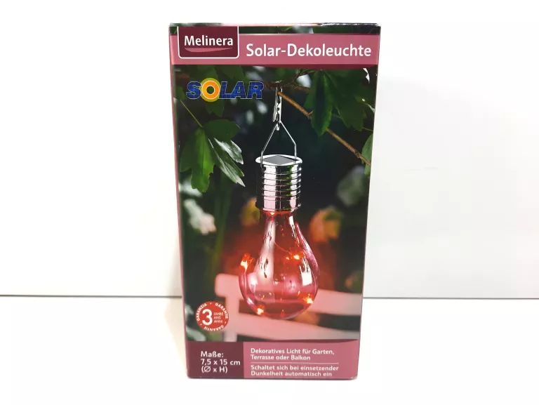 LAMPA MELINERA SOLARNA LED DO OGRODU CZERWONA